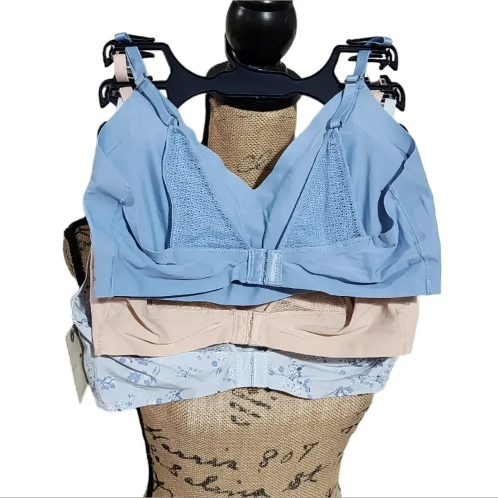 Lucky brand 3pk Laser‎ Cut Lounge Active Cozy Athletic Bras Bralettes Size L Med